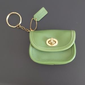 Vintage Coach City Bag Coin Purse Keyfob Green